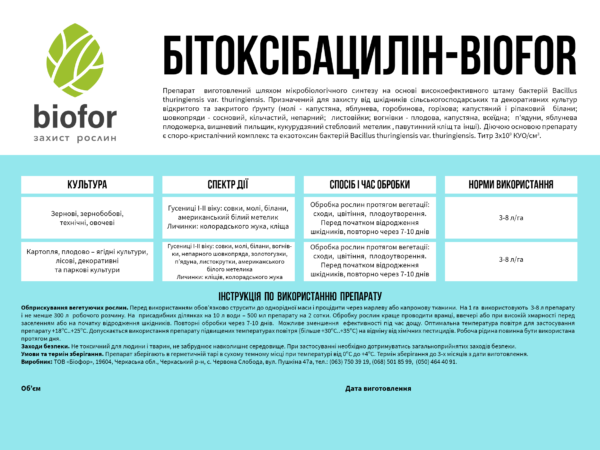 БІТОКСІБАЦИЛІН - БІОФОР